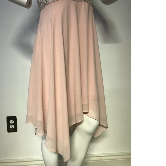 NWT CANADA made LeChateau Blush Pink Rose Gold Champagne Fit Flare Prom Wedding - Picture 5 of 6